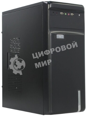 Компьютерный корпус Miditower ExeGate AA-443-UNS350 (ATX, БП UNS350 с вент. 12см, 2хUSB+HD Audio, черный)