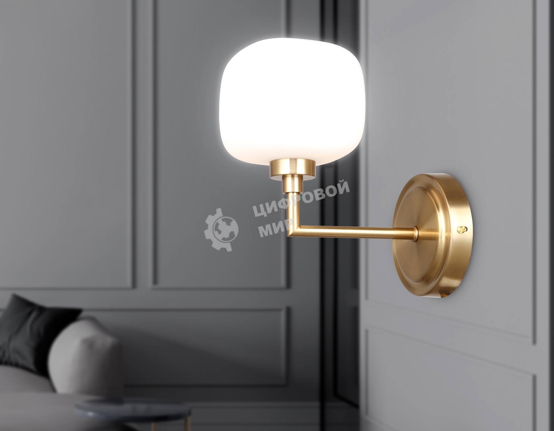 Настенный светильник Ambrella light LH53021 BS/FR латунь/белый матовый G9 max 40W 195*120*230