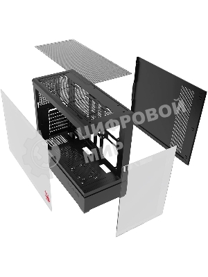 Корпус Bloody CC-128-BK, Midi-Tower, чёрный