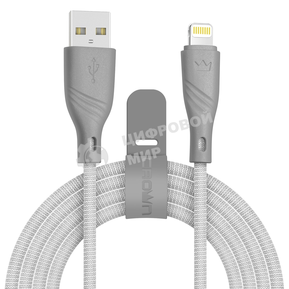 Кабель Crown USB - Lightning CMCU-3043L grey