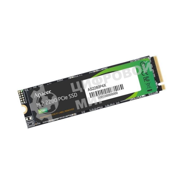 Накопитель SSD Apacer 1Tb, M.2 2280 AS2280P4X, PCIe 3.0 x4, NVMe, R/W 2100/1700