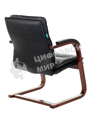 Кресло офисное Бюрократ T-9927WALNUT-AV черный, кожа, полозья дерево