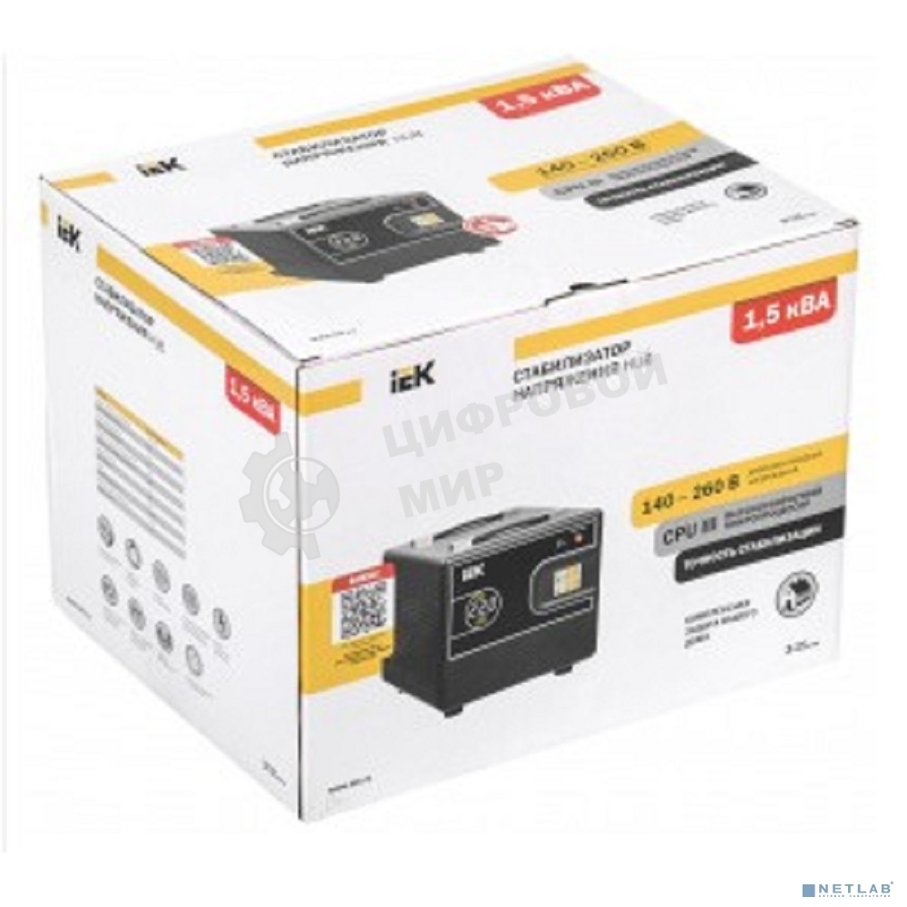 Стабилизатор напряжения переносной Iek IVS21-1-D15-13 HUB 1,5кВА