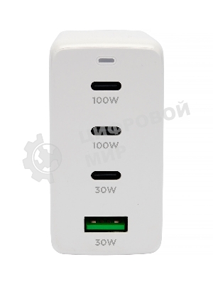 Зарядное устройство Cablexpert MP3A-PC-66 100Вт GaN, 5A, QC5.0/PD, 3xType-C, 1xUSB, белый, коробка