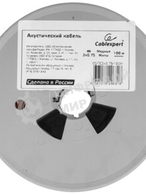 Акустический кабель Cablexpert CC-TC2x0,5-100M, прозрачный, 100 м, на катушке
