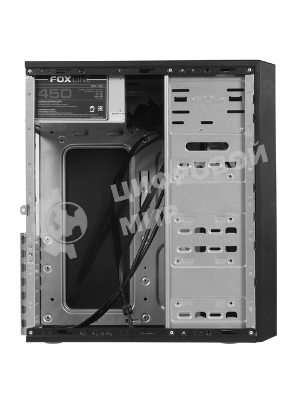 Компьютерный корпус c блоком питания 450 Ватт/Case Foxline FL-302-FZ450-U32 ATX case, black, w/PSU 450W 8см, w/2xUSB 2.0+2xUSB 3.0, w/pwr cord, w/o FAN