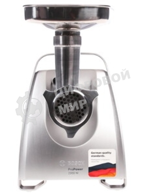 Мясорубка электрическая Bosch MFW68660 черный, 2200 Вт, 4.3 кг/мин, реверс, защита от перегрузки, металлический лоток, насадки - 10