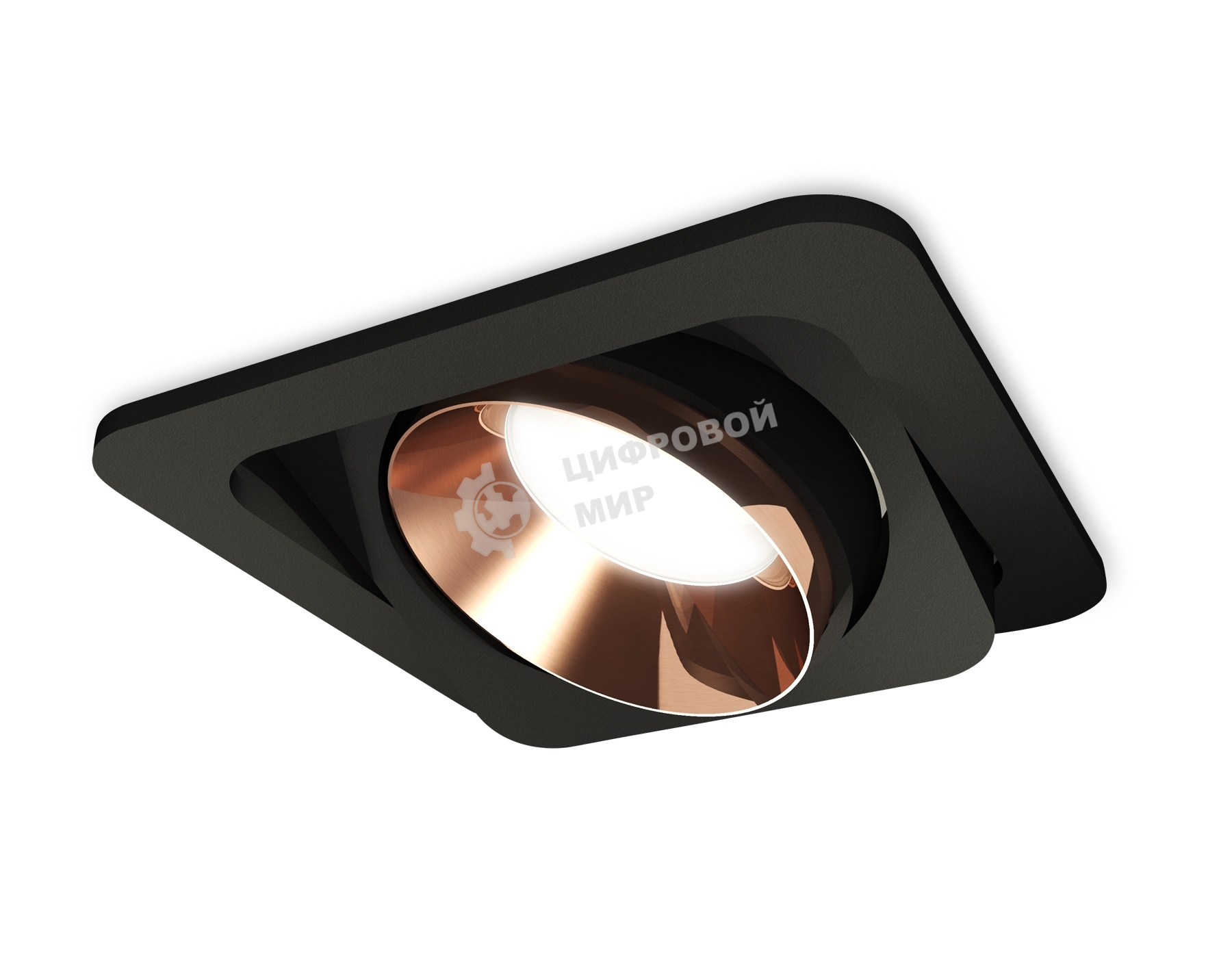Комплект встраиваемого поворотного светильника Ambrella light XC7659025 SBK/PPG черный песок/золото розовое полированное MR16 GU5.3 (C7659, N7035)