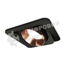 Комплект встраиваемого поворотного светильника Ambrella light XC7659025 SBK/PPG черный песок/золото розовое полированное MR16 GU5.3 (C7659, N7035)