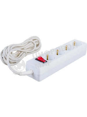 Сетевой фильтр PROconnect STANDARD 4 гнезда, 3 м, 3х0.75 мм², с/з, белый