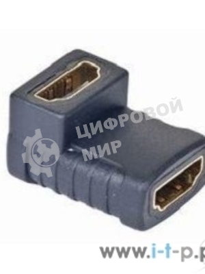 Переходник Gembird Переходник HDMI-HDMI 19F/19F, угловой, золотые разъемы, пакет