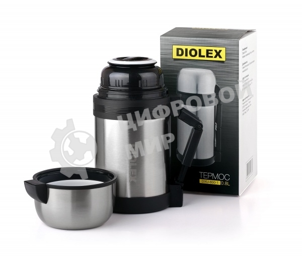Термос Diolex DXU-1000-1 1000 мл, универсальный, ремешок в комплекте, из нержавеющей стали