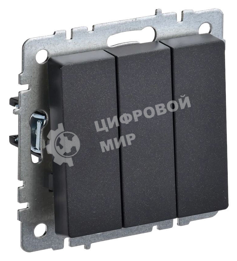Выключатель 3-кл. СП BRITE ВС10-3-0-БрЧ 10А черный IEK BR-V30-0-10-K02