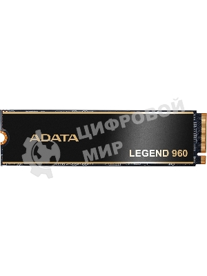 Накопитель SSD ADATA LEGEND 960, 2Tb, PCIe 4.0 x4, M.2 2280, NVMe, R/W 7400/6800, с радиатором