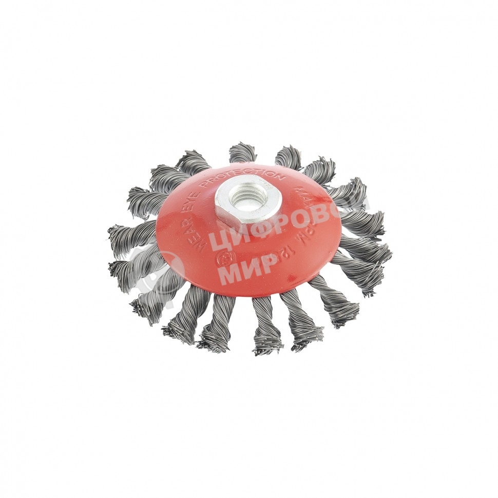 Щетка Matrix для УШМ, 115 мм, М14, Тарелка, крученая проволока 0,5 мм