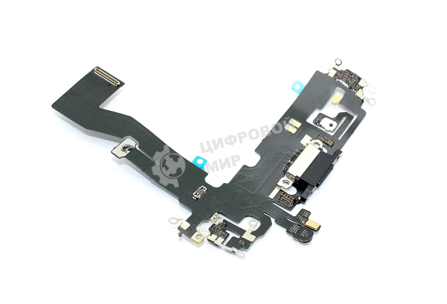 Шлейф с разъемом зарядки и микрофоном для Apple iPhone 12, iPhone 12 Pro, черный