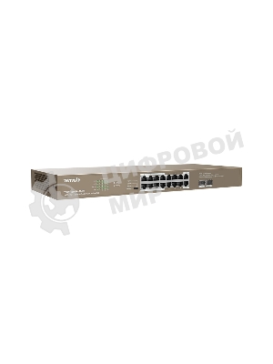 Коммутатор IP-COM G1118P-16-250W, 16×1 Гбит/с PoE+ + 2×1 Гбит/с SFP, неуправляемый