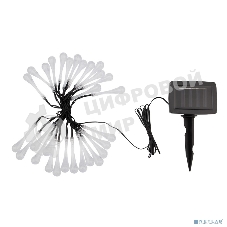 Каскад Lamper Сталактит LED 5 м с аккумулятором и выносной солнечной панелью 1 м, IP65, 2 режима работы: мигание и постоянное теплое белое свечение