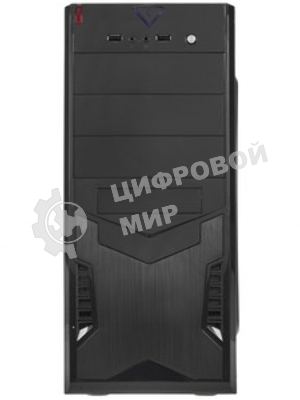 Компьютерный корпус Miditower ExeGate CP-601-UNS500 (ATX, БП UNS500 с вент. 12см, 2*USB, аудио, черный)