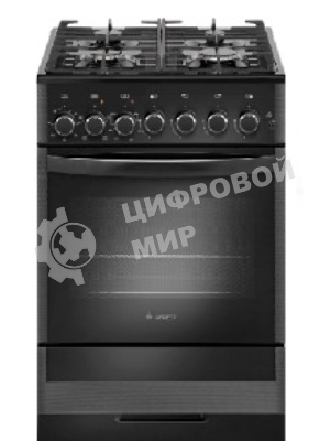 Плита комбинированная Gefest ПГЭ 5502-02 0044 черный, конфорок 4 газовых, духовка 55 л, 50 см x 85 см x 58.5 см