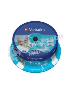 Диск CD-R Verbatim 700Mb 52x Cake Box (25шт) Printable (43439)