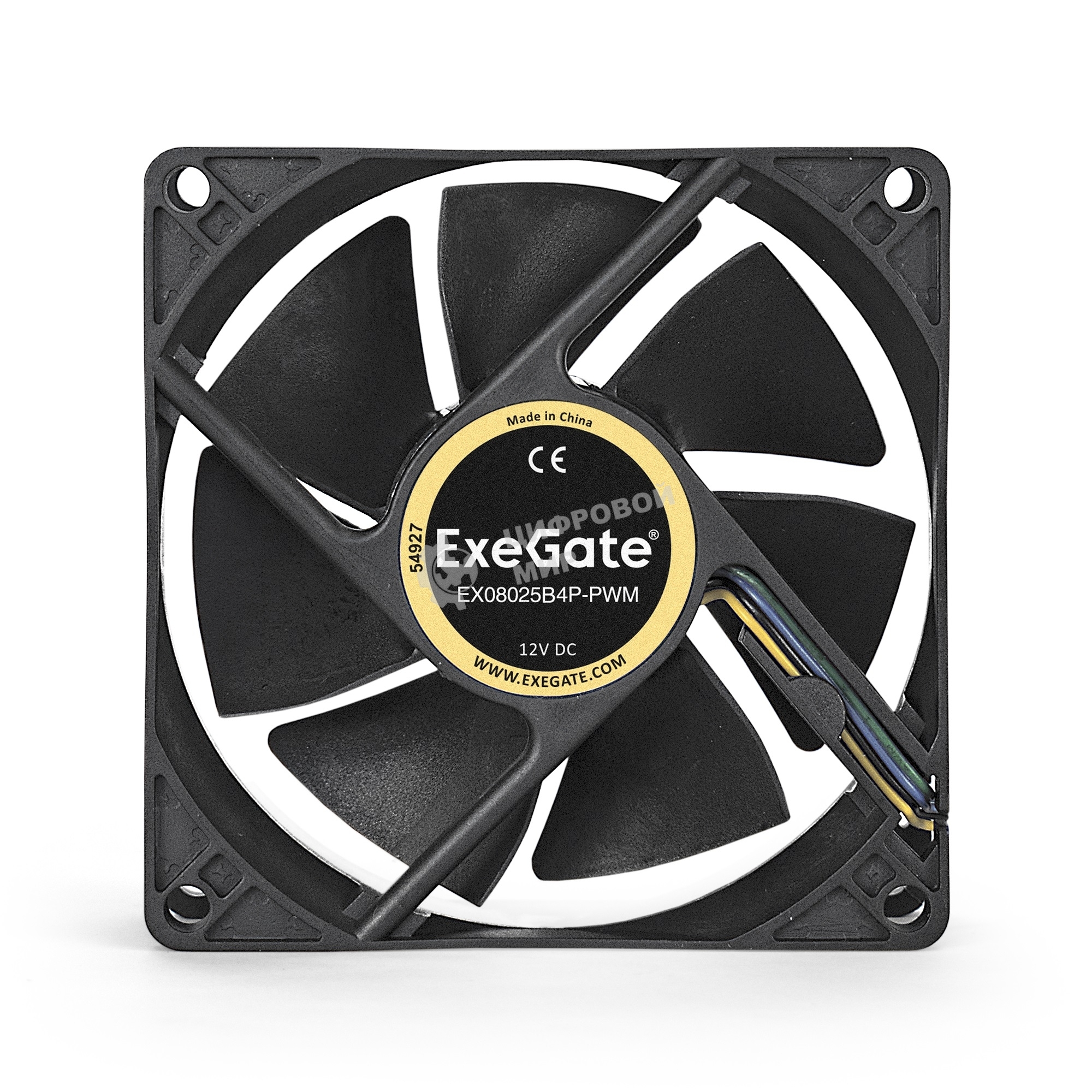 Вентилятор для корпуса ExeGate EX08025B4P-PWM черный, 80 мм, 2300 об/мин, 23 дБ, 4 pin