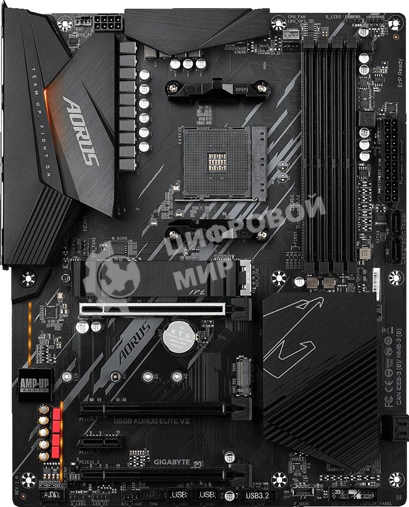 Материнская плата Gigabyte B550 AORUS ELITE V2 Soc-AM4 AMD B550 4xDDR4 ATX AC`97 8ch(7.1) 2.5Gg RAID+HDMI+DP