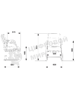 Кресло офисное Бюрократ T-9927WALNUT-AV черный, кожа, полозья дерево