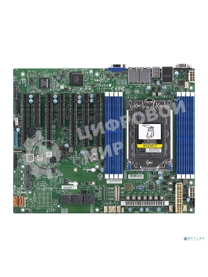 Материнская плата серверная Supermicro MBD-H12SSL-I-B, SP3, AMD EPYC 7002/7003, 8xDDR4, 8xSATA, 2xM.2, 5xPCIe x16, 2xPCIe x8, 2x1Gb LAN, 4xUSB 3.2 Gen 1, 1xVGA, ATX