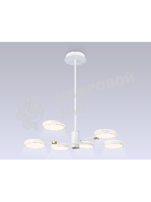 Подвесной светодиодный светильник Ambrella light FL51635/6 WH/GD белый/золото 3000K/4200K/6400K 50W D800*780 (Без ПДУ)