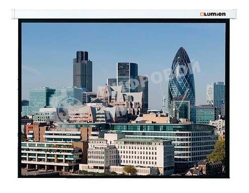 Экран с электроприводом Lumien Master Control 203x203 см Matte White FiberGlass черная кайма по периметру