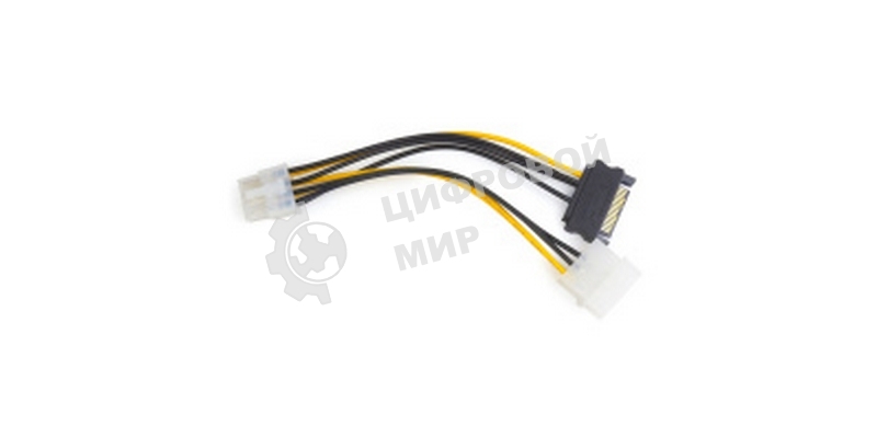 Разветвитель питания Cablexpert CC-PSU-82, Molex+SATA->PCI-Express 8pin, для подключения в/к PCI-Е (8pin) к б/п ATX