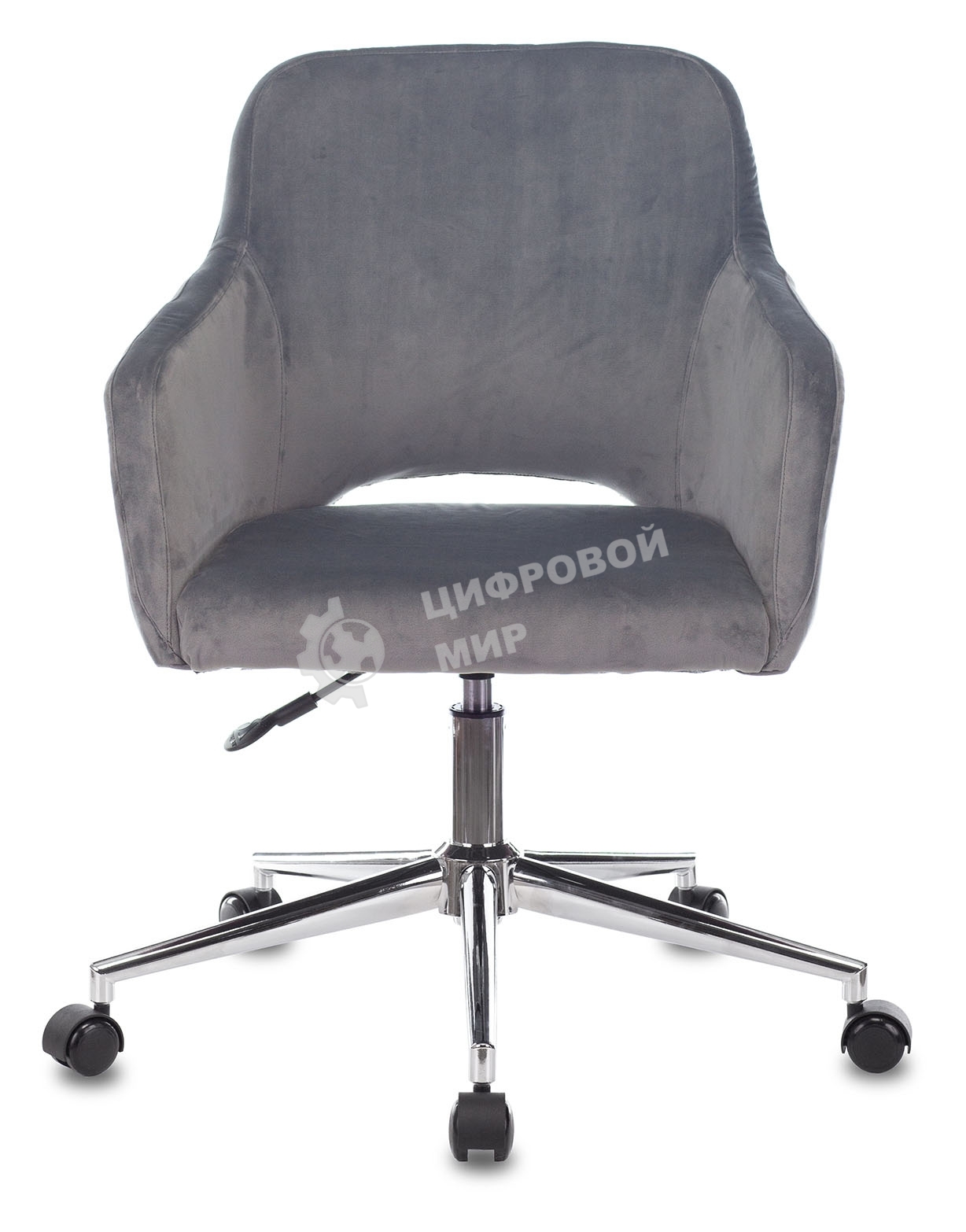 Кресло офисное Бюрократ CH-380SL серая жемчужина Italia 26, крестовина металл хром