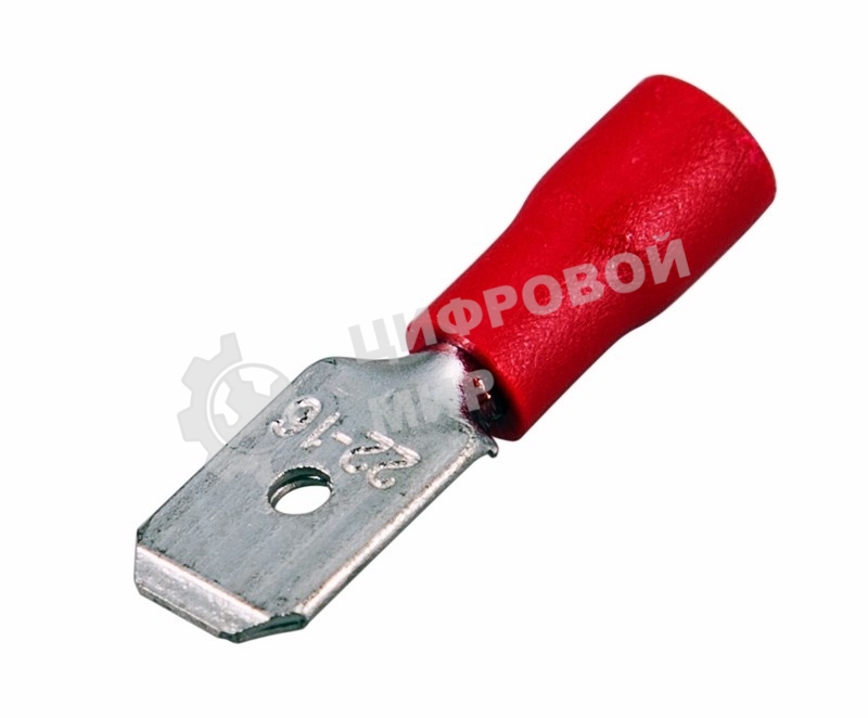 Клемма плоская Rexant изолированная (КПИ штекер - 6.3 мм) 0.5-1.5 мм (MDD1.25-250, VM1.25-250) (100 шт. в уп.)