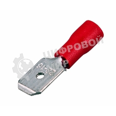 Клемма плоская Rexant изолированная (КПИ штекер - 6.3 мм) 0.5-1.5 мм (MDD1.25-250, VM1.25-250) (100 шт. в уп.)