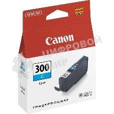 Картридж струйный Canon PFI-300 C EUR/OCN голубой (735 стр.) для Canon imagePROGRAF PRO-300