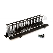 Кабельный организатор с крышкой Hyperline CMF-1U-FPL106-MCOV-RAL9005, глубина 106 мм, 19