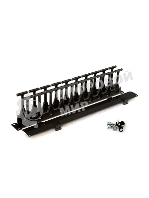 Кабельный организатор с крышкой Hyperline CMF-1U-FPL106-MCOV-RAL9005, глубина 106 мм, 19