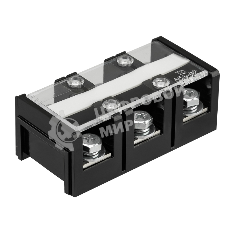 Блок зажимов клеммный Rexant БЗН ТС-603 16мм2 60A 3 пары