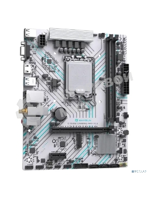Материнская плата Maxsun MS-B660M GAMING WIFI ICE (Socket 1700, mATX, 2*DDR4(64Gb), VGA/HDMI, 3*SATA3, 1*M.2, 1*PCIEx16/1*PCIEx1, 4*USB2.0, 2*USB 3.2, LAN 1*1G, Bluetooth 4.2,  Wi-Fi 802.11ac, RTL)