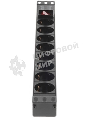 Блок розеток с сетевым фильтром (Surge Protect) и выключателем с подсветкой ExeGate ServerPro PDU-19H802 Al-8S-EU1.8CU-SW-SPD1 (19