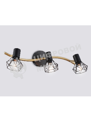 Светильник Ambrella light TR8657/3 BK/GD черный/золото E14/3 max 60W 550*100*185