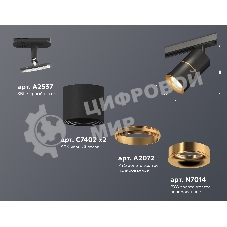 Светильник Ambrella light XT7402031 SBK/PYG черный песок/золото желтое полированное MR16 GU5.3