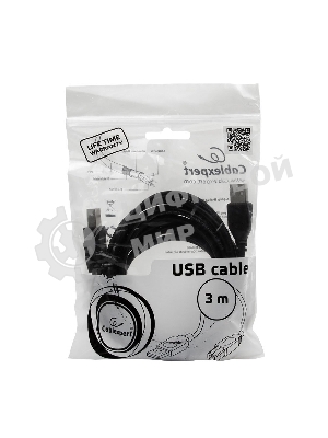 Кабель Gembird USB 2.0 PRO для соед. 3.0м AM/BM позол. контакты, пакет