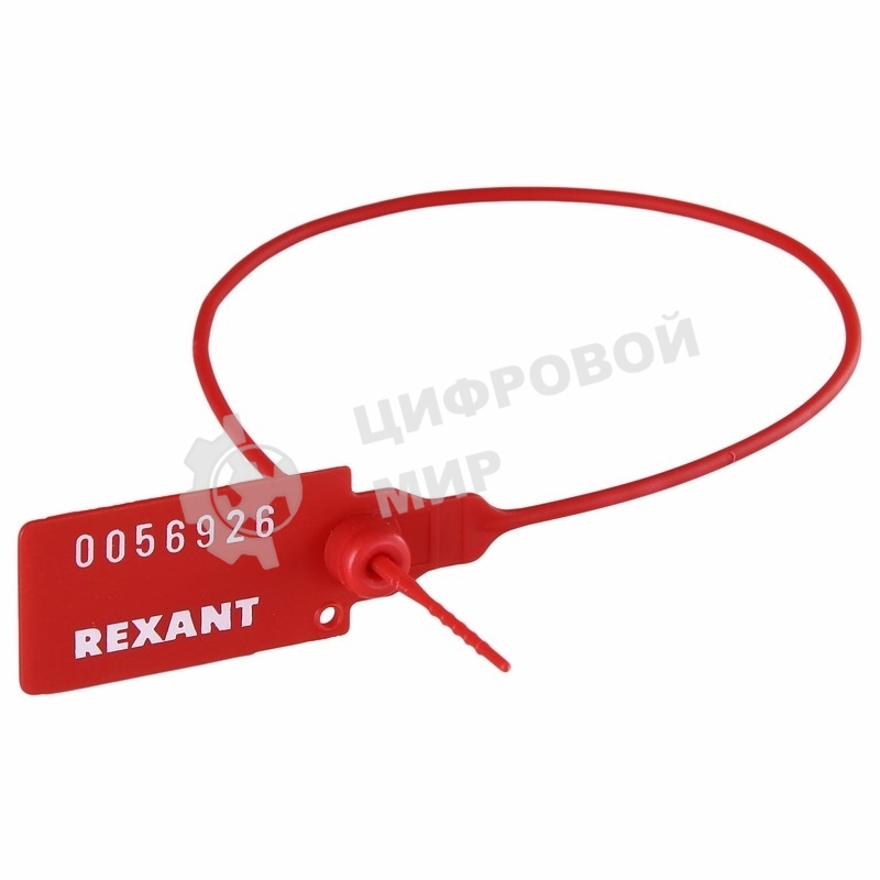 Пломба пластиковая номерная Rexant 320 мм красная