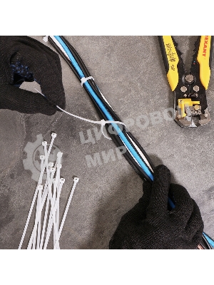 Хомут-стяжкa нейлоновая с тройным замком Rexant 250x3,6 мм, белая, упаковка 100 шт.