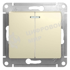 Механизм выключателя 2-кл. СП Glossa 10А IP20 10AX с подсветкой беж. SchE GSL000253