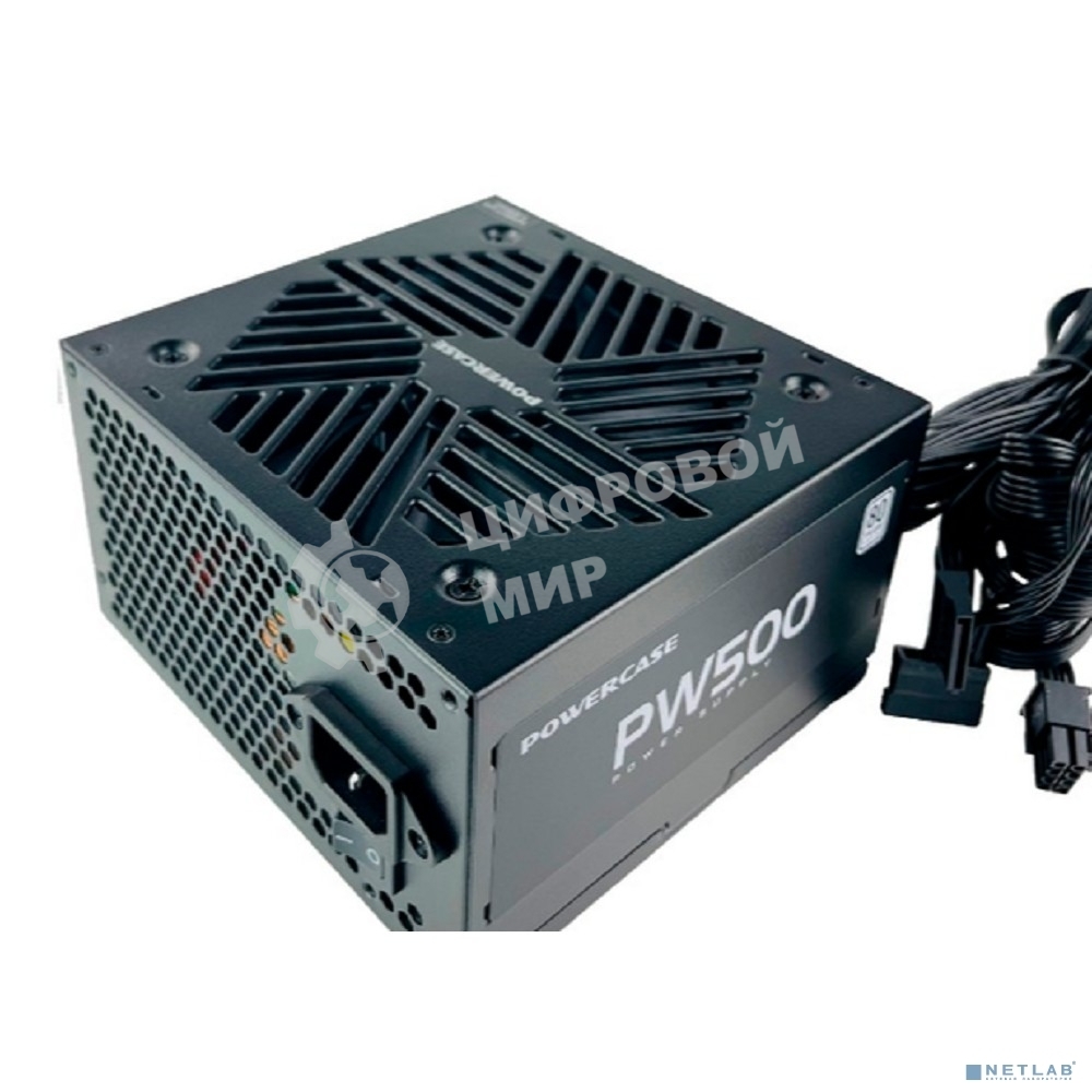 Блок питания Powercase PW500 (80 Plus, ATX 2.31, 500W, APFC, DC-DC, 120мм Fan) / PS-500W-DC