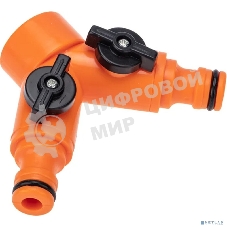 Разветвитель 2-х канальный на кран 3/4-1/2 дюйма Четыре Сезона