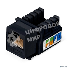 Модуль универсальный Cabeus, keystone, 1хRJ45(8P8C), Toolless, кат. 5е, неэкр., чёрный
